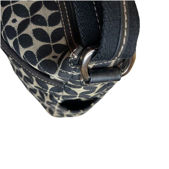 Fossil Black Gray Canvas Crossbody Marlow Pattern Shoulder Bag Classic Design - Picture 10 of 11